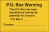 P.O. Box Warning Cards